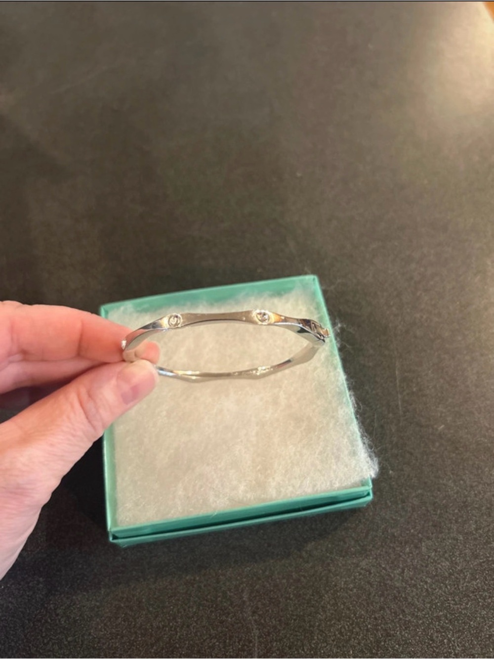 Kate Spade Silver-Tone Crystal Accent Women's Bangle Bracelet